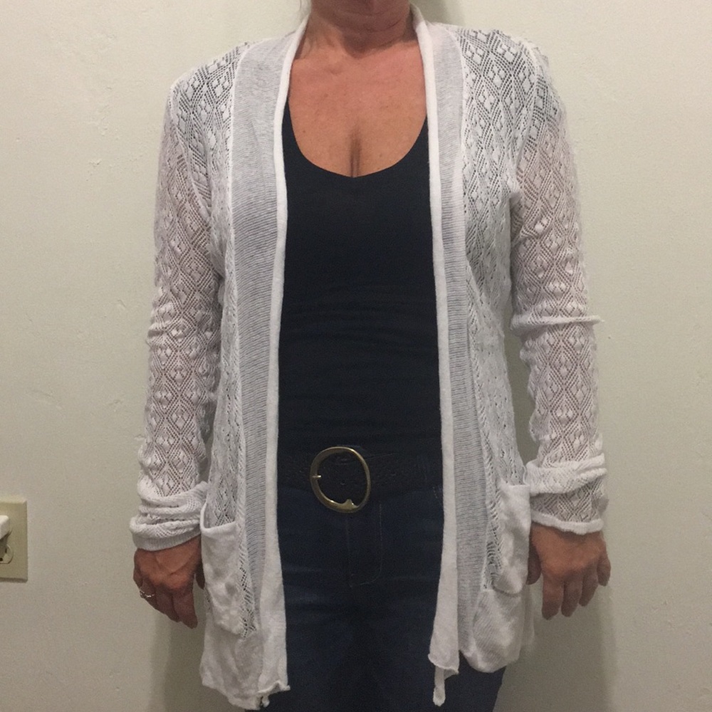 White cardigan